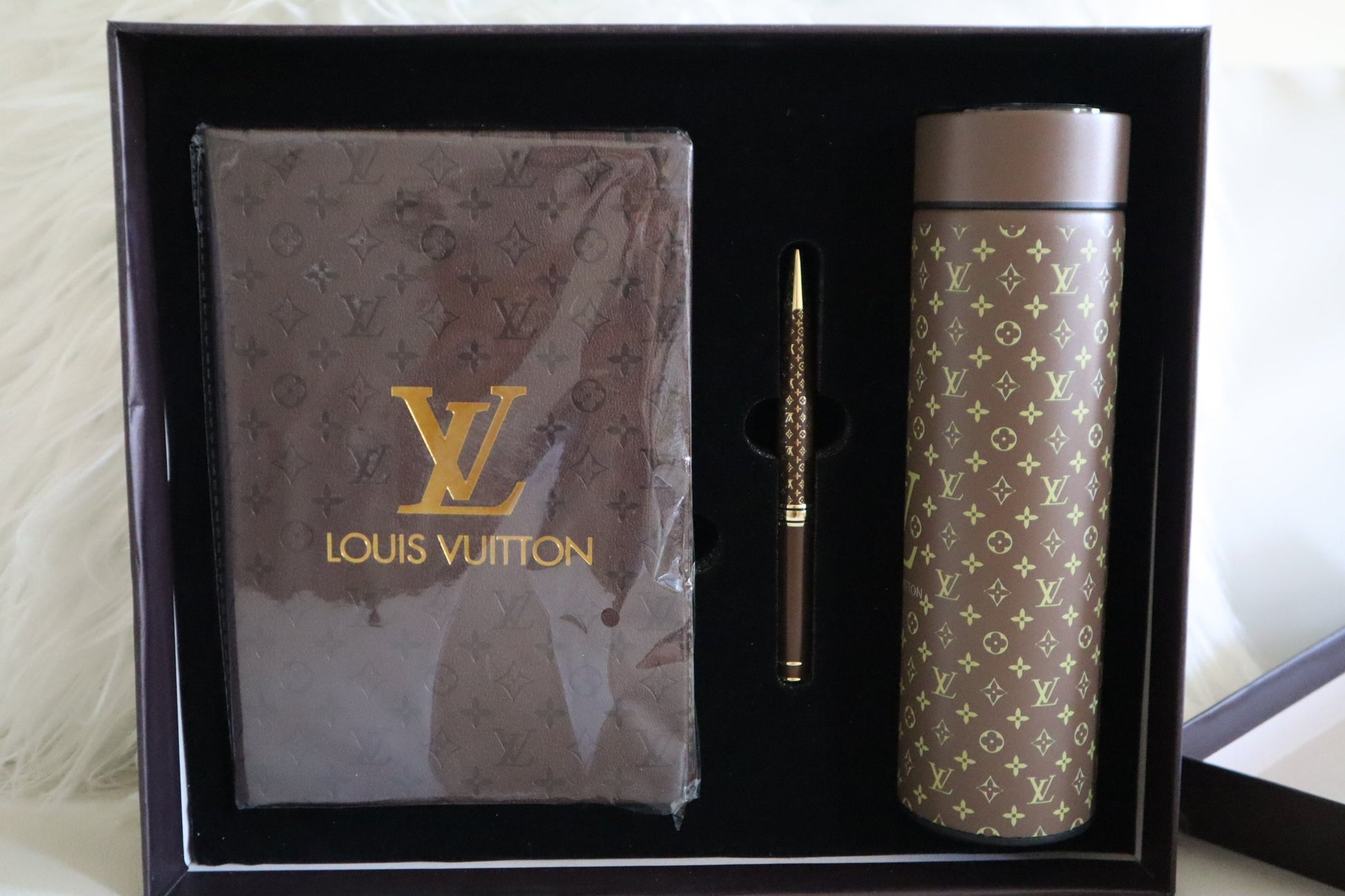 Custom LV Digital Tumbler Set with LV Stationery notebook and ballpoint pen included - LA Love Doctor